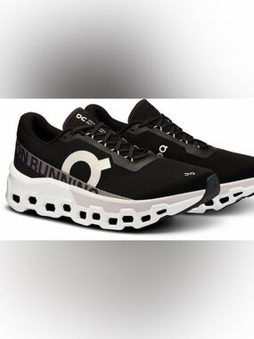 On Running Cloudmonster Black & White Sneakers